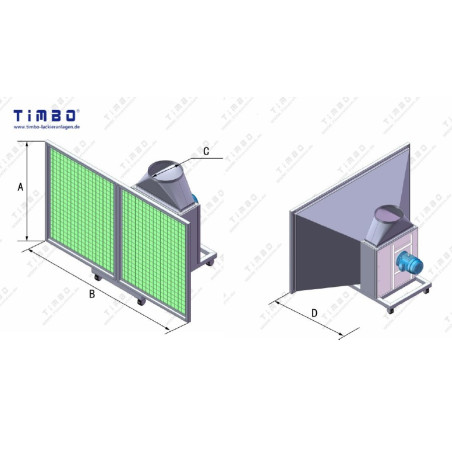 Mobili dažymo dulkių ištraukimo sienelė Mobile Unit