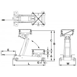 Stovas transmisijai (1500 kg) Omega-Smulki kėlimo įranga