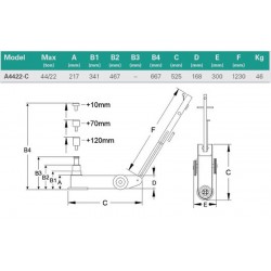 Pneumatinis cilindrinis domkratas (44 t) A4422-C Compac-Smulki