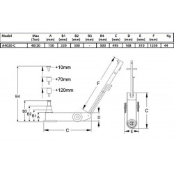 Pneumatinis cilindrinis domkratas (40 t) A4020-C Compac-Smulki